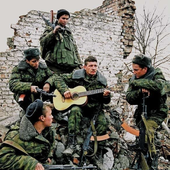 Russian Soldiers with Guitar