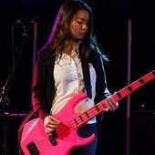 mitski and her pink bass