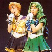 Sailor Uranus (Sanae Kimura) , Sailor Neptune (Hiroko Tahara) , Sailor Pluto (Rei Saitou) , Chibiusa (Tamaki Dia Shirai)