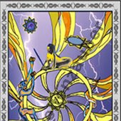 Das Glücksrad - The Wheel of Fortune,  One card of the Tarot-Deck. made by Weltenzauber.