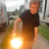 logan blowing something up