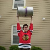Springbo at home enjoying a light beverage