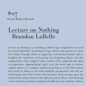 Lecture on Nothing