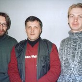Александр Иванов, Олег Медведев, Влад Шаталов. После интервью О.Медведева на ТВ.