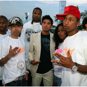 Shae, Nigo, Slimg Thug, Chad Hugo, Vashtie and Pharrell Williams