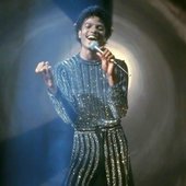 Michael Jackson on the set of “Rock With You" music video.