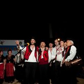 Men on stage at Koprivshtitsa