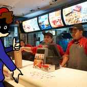 Leonard in McDonalds