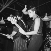 Cindy playing with her band 'Unkown Gender' live