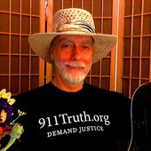 Vic Sadot wearing his favorite 9/11 Truth T-shirt: Demand Justice!