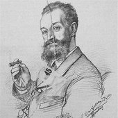 Carl Millöcker, gezeichnet von Christian Wilhelm Allers 1888