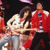 Michael Jackson with Eddie playing Beat It