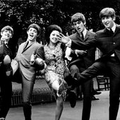 The Beatles with Susan Maughan at the Melody Maker Poll awards in 1963