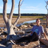 Justin with a tree