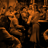 Hoagy Carmichael duets with Lauren Bacall in “The Big Sleep” (d. Howard Hawks)