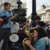 The band playing on the street somewhere, 1998.