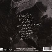 rear of the cd with tracklist