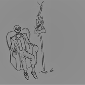 Skeleton Burning Fire Lamp