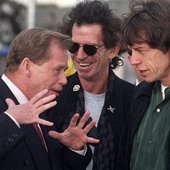 czech press photo: havel & rolling stones (pekarek) - detail