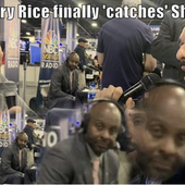 Jerry Rice 'catches' Shah at the SuperBowl