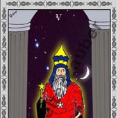 Der Hohepriester - The Hierophant, One card of the Tarot-Deck. made by Weltenzauber.