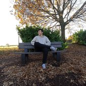 Ryringo on a bench