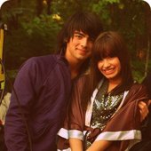 Joe Jonas & Demi Lovato backstage by Camp Rock