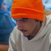 orange beanie 
