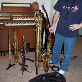 Trey plus saxes, flaut, organ, coconut face