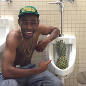 Tyler , The Creator with pineapple 