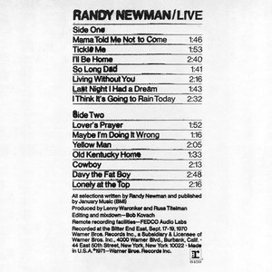 Image for 'Randy Newman / Live'