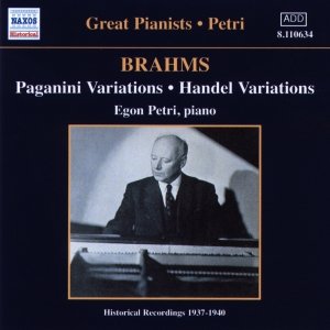 Imagem de 'BRAHMS: Paganini and Handel Variations (Petri) (1937-1940)'