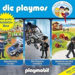 Imagem de 'Die große Detektiv-Box, Detektiv-Geschichten und Detektiv-Hörspiele, Folgen 46, 66 und 73: Die Playmos ermitteln / Detektive auf dem Campingplatz / Spurensuche im Zoo (Das Original Playmobil Hörspiel)'