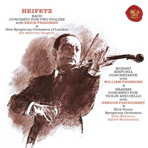 Image for 'Bach: Concerto in D Minor for Two Violins, BWV 1043 - Mozart: Sinfonia concertante in E-Flat Major, K. 364 - Brahms: Concerto in A Minor for Violin and Cello, Op. 102 [(Heifetz Remastered]'