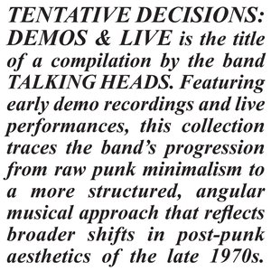 “Tentative Decisions: Demos & Live”的封面