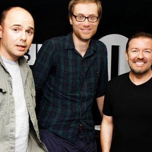 'Ricky Gervais, Stephen Merchant and Karl Pilkington' için resim